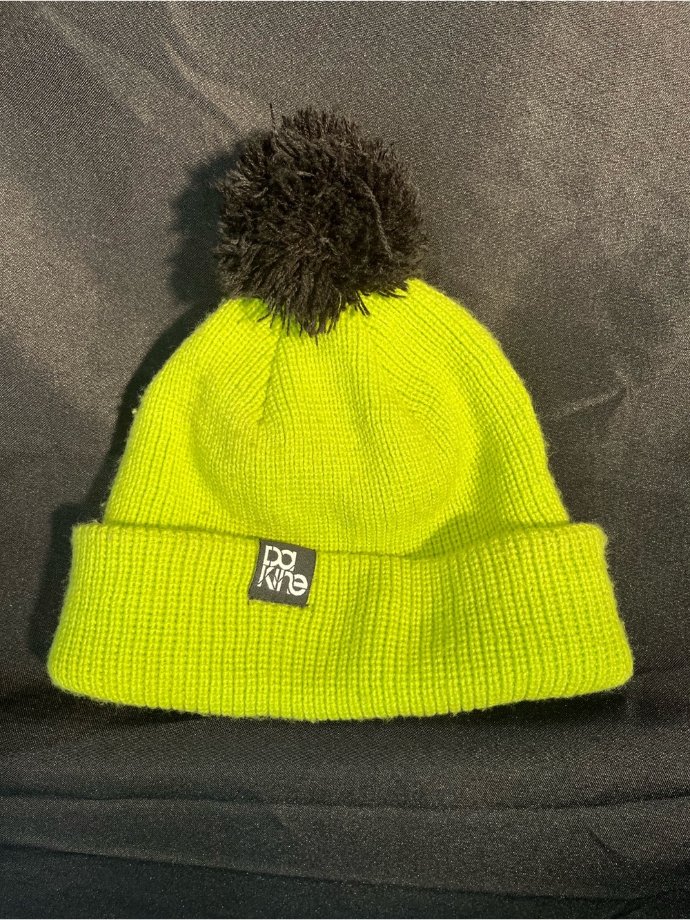 Dakine Lime Green Knit Beanie with Black Pom